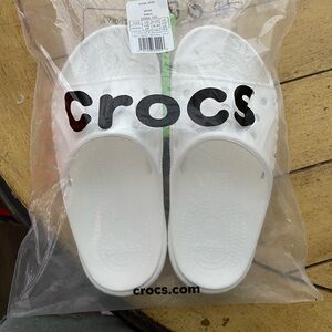 Crocs Kids White Slide Sandals